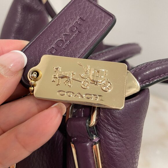 VGUC Coach Madison Phoebe Plum Leather Triple Compartment Shoulder Bag - Picture 11 of 15